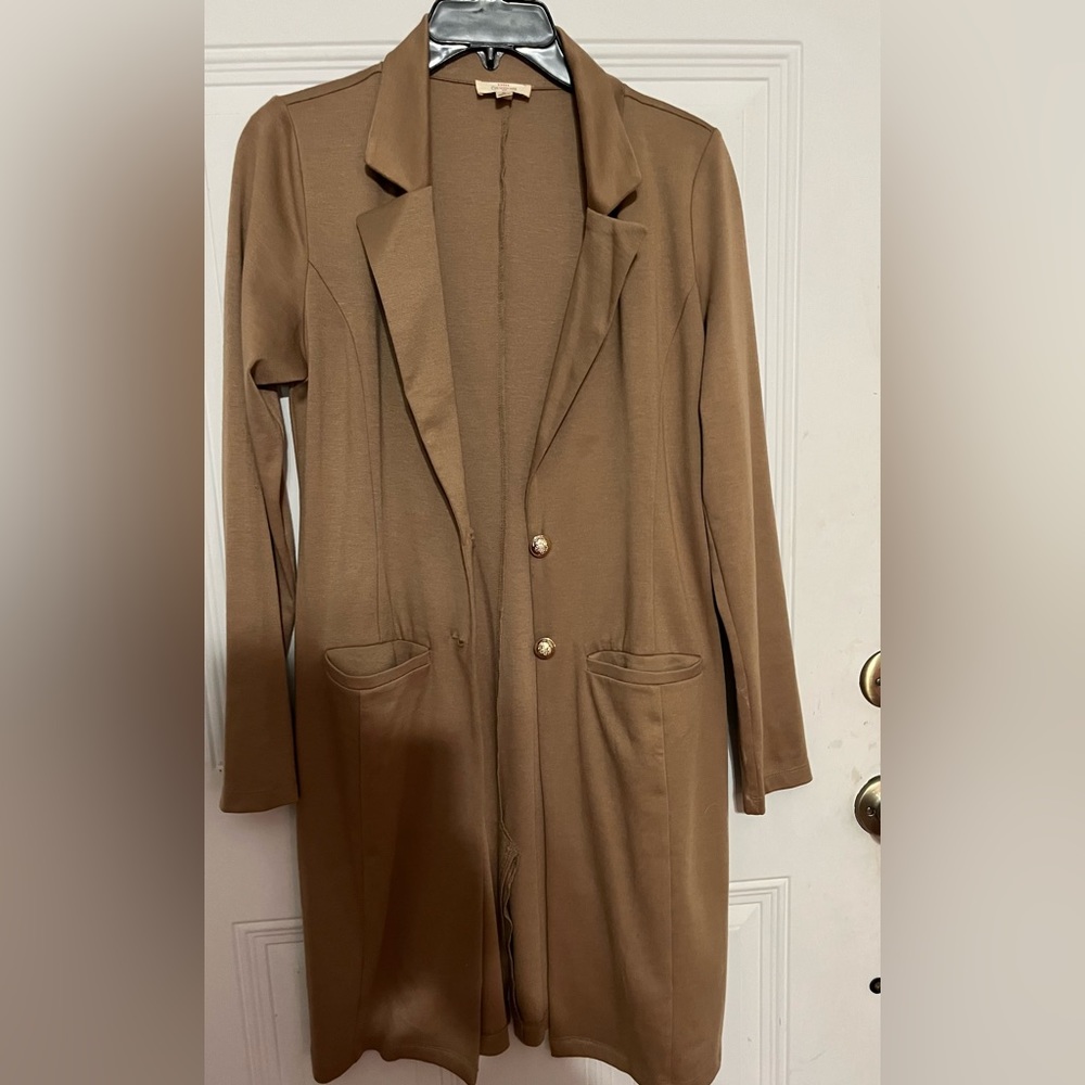 Long Suit jacket color tan size medium
